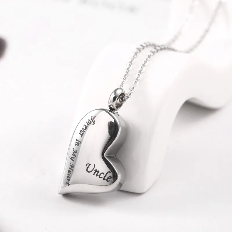 RIR Uncle Forever In My Heart Cremation Jewelry Keepsake Memorial Urn Necklace With Free Filling Kit Stainless Steel | Украшения и