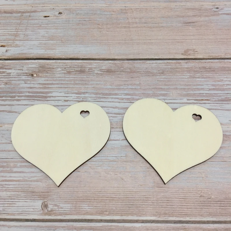 

30x wooden hearts wedding favors wedding decor guest book hearts favor