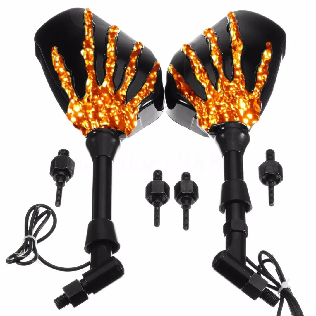 2 шт./компл. черепа ручной светодиодный поворотник интегрированные Зеркало