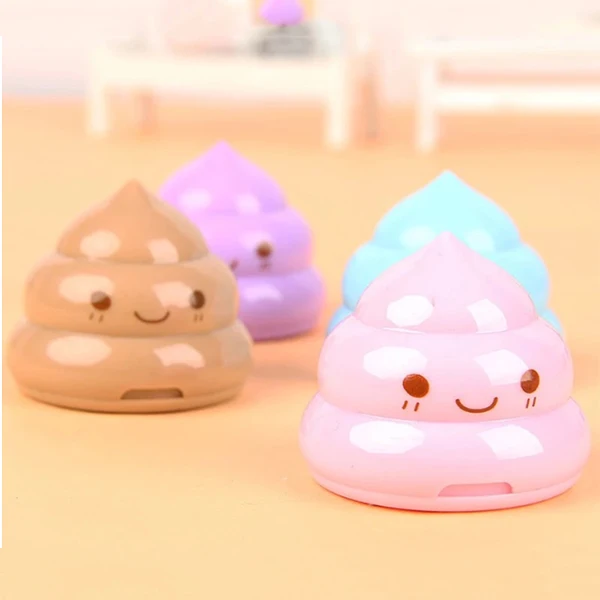 AAAJ-3PCS Cute Creative Pencil Sharpener 2 Holes Pattern of Poop-Random Color | Канцтовары для офиса и дома