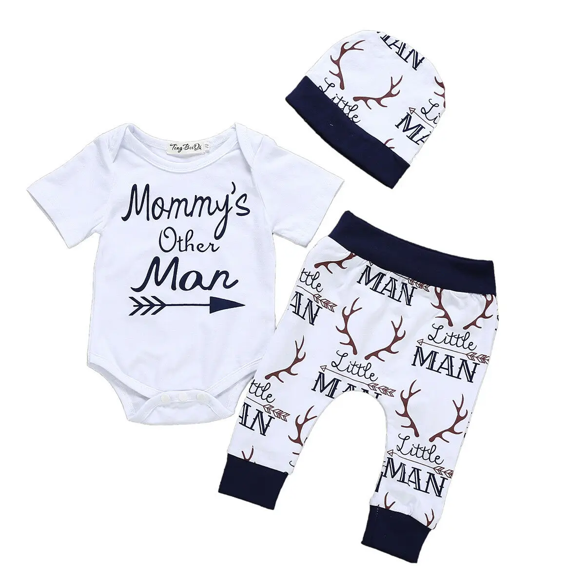 

Pudcoco Baby Boy Suit 0-18M Newborn Baby Boys Outfit Clothes Jumpsuit Bodysuit Pants Hat Cap 3Pcs Set