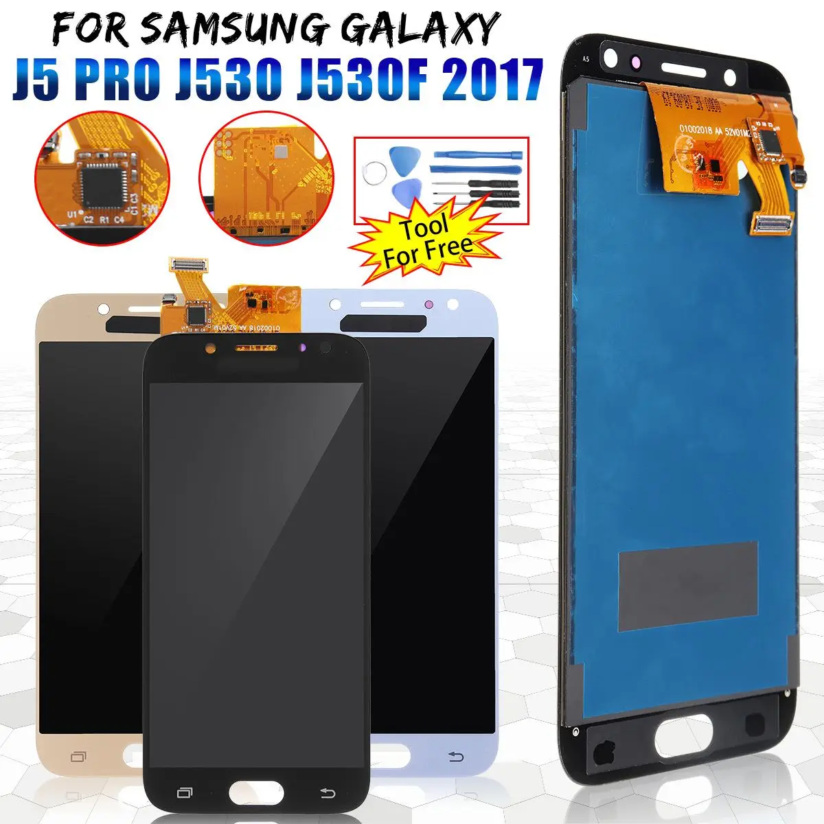 ЖК дисплей дигитайзер для Samsung Galaxy J5 Pro 2017 J530 J530F + DIY Запасные инструменты