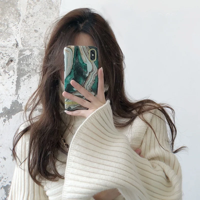 Личность Мрамор Chic золото чехол для iPhone X XR XS Max 6 6s 7 8 плюс мягким акварельным