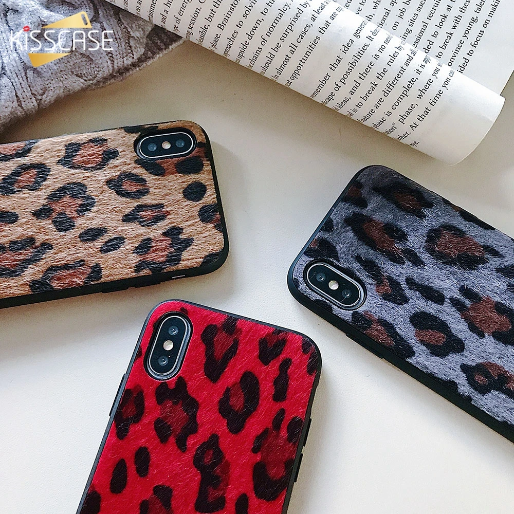 KISSCASE чехол для телефона iPhone 6 6S 7 8 Plus X XS Max XR плюшевый Леопардовый узорный |