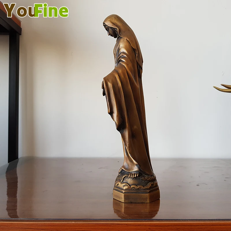 

Madonna Bronze Statue Virgin Mary Sculpture Devotional Ornament Character Decoration Bronze Statues Chapel Home Decor