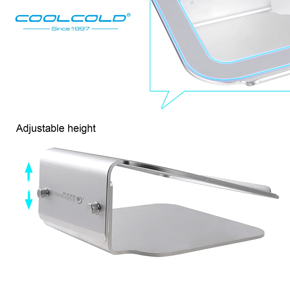 Охлаждающий алюминиевый держатель COOLCOLD для ноутбука охлаждающая подставка 12