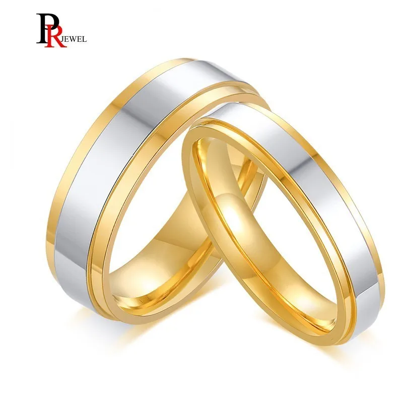 Минималистичные обручальные кольца обещания для женщин и мужчин двухцветные из