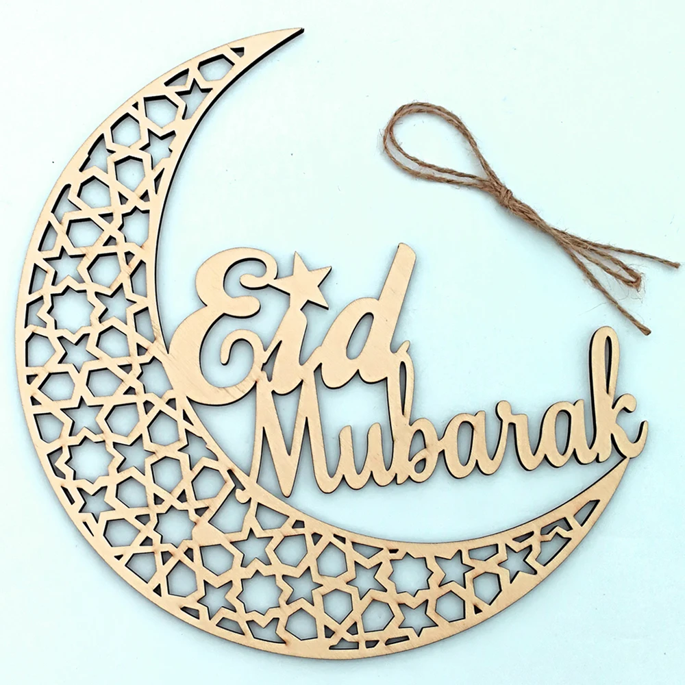 1 шт. креативный деревянный подвесной кулон Moon Eid Mubarak 2 стиля украшения для