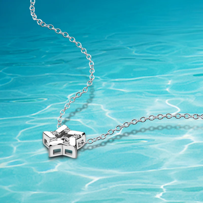 

Fashion star choker necklace women jewelry choker 925 sterling silver star necklace on the neck chain Collares Mujer