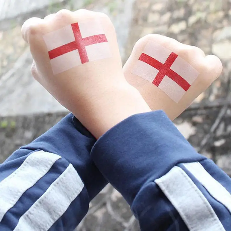 Водостойкие Одноразовые наклейки для татуировок с национальным флагом