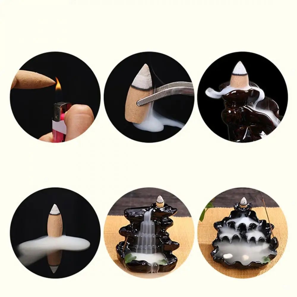 65 шт./корт. Конусы для благовоний смешанные натуральные благовония Роза Жасмин