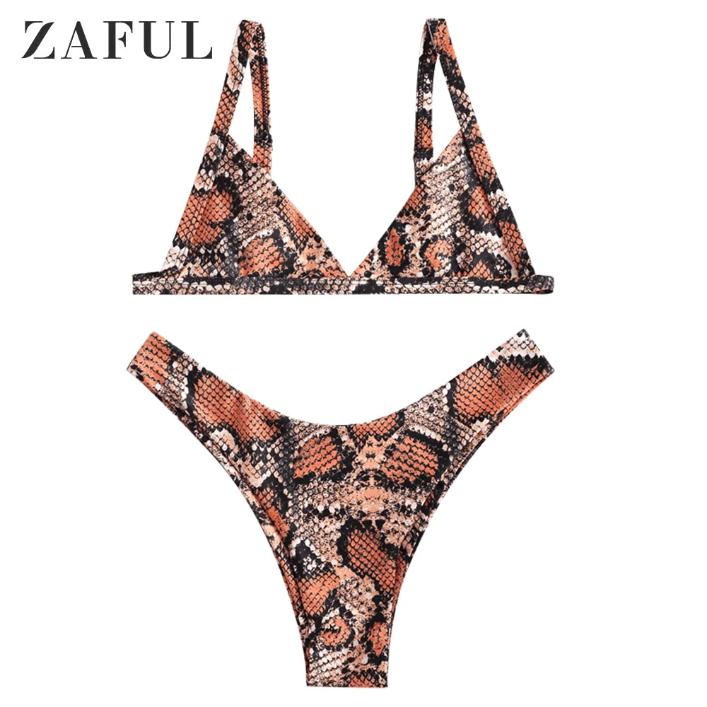 Женский купальник бикини с принтом змеиной кожи ZAFUL|Купальники| |