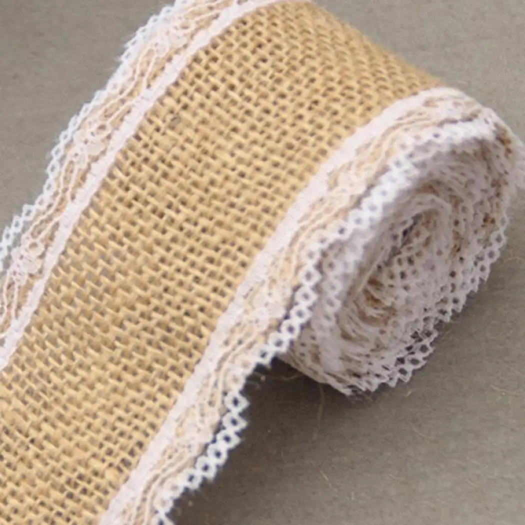 Burlap and DIY Made Decorate burlap of Party Craft lace Khaki Accessory Roll Handmade Home Lace Wedding | Дом и сад