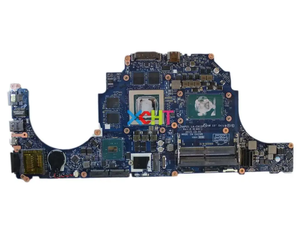 Материнская плата для ноутбука Dell Alienware 15 R2 17 R3 с тестированным процессором i7-6700HQ, графическим процессором GTX980M 8 ГБ и LA-C912P, код W15RD, 0W15RD, CN-W15RD.