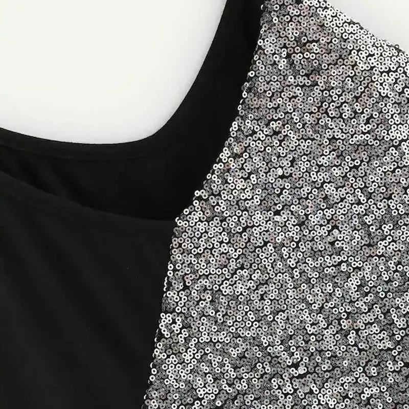 Модные женские топ с блестками жилет Bling блестящие безрукавки для женщин без