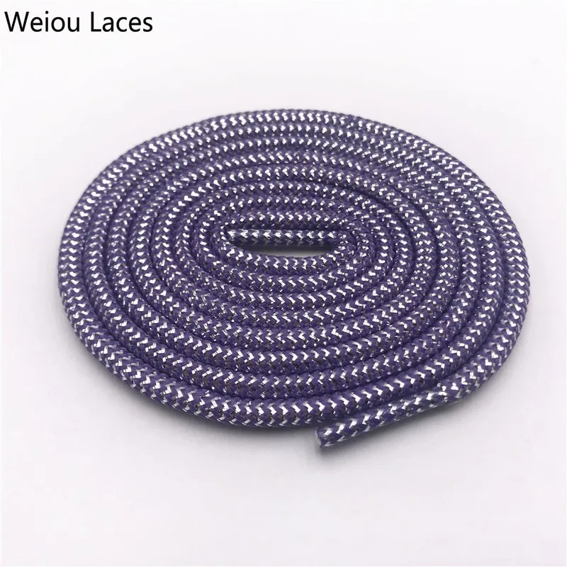 Weiou Sparkle Wavy Gold Silver Metallic Shoelaces Round Shoe Strings Black White Ropelace Dress Glitter Woman Lady Trainer Laces