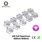 50 шт., светодиодные лампы для роста растений, 1 Вт, 400 нм-840нм