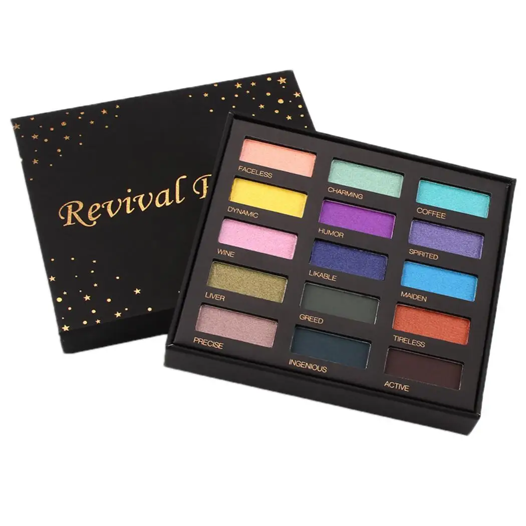 Waterproof Sparkle Glitter Shimmer Glow Pearly 113g Eyeshadow Revival Palette 3 Years 15 Colors 14.4g |