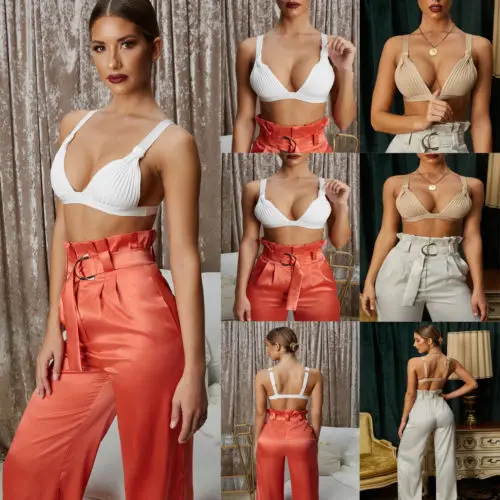 Women Ladies Fashion Seamless Push-Up Bra Plain Padded Plunge Bralette Bras Sets White Yellow | Женская одежда