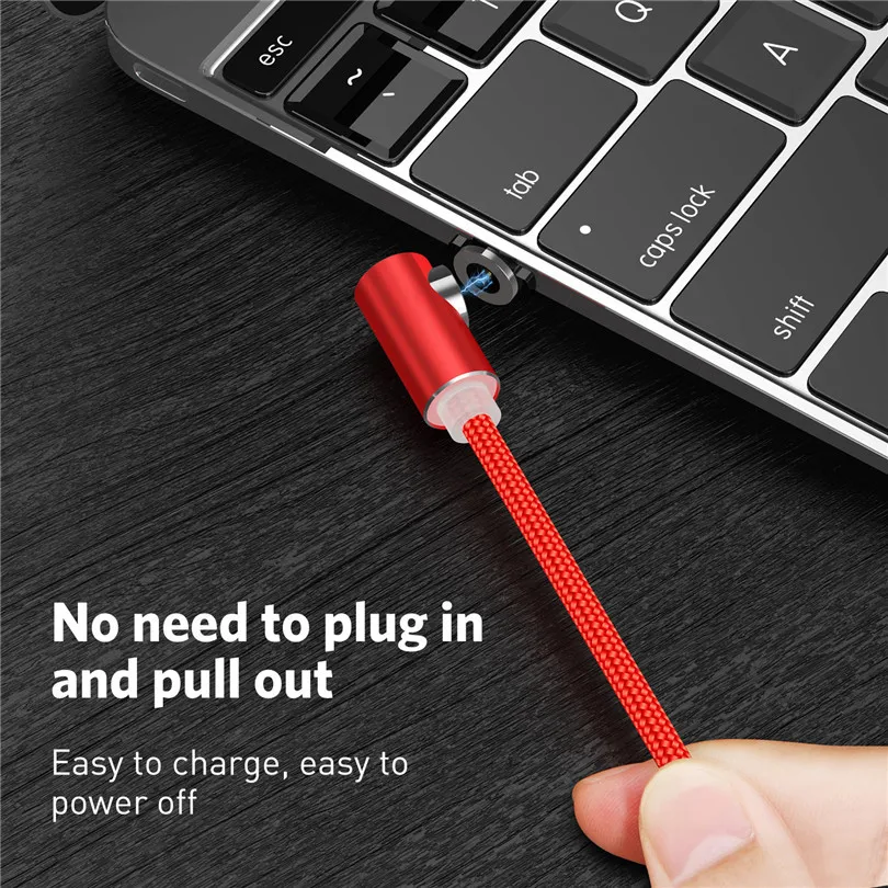 Магнитный usb-кабель USLION 1 м L-Line 90 градусов Micro USB для iPhone X XS Max 8 7 6 Type C кабель Samsung Xiaomi