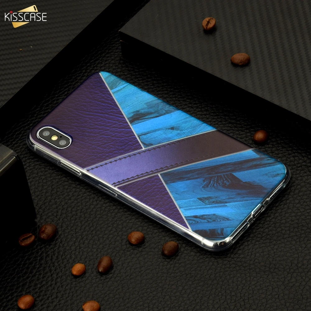 KISSCASE Soft TPU Phone Case For Samsung Galaxy S9 Plus A6 A8 2018 Note 8 9 Geometric Pattern Splice Back Cover Funda |