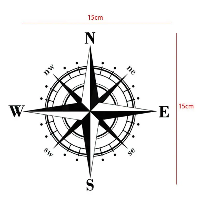 VODOOL 15*15 см NSWE Compass Автомобильная наклейка светоотражающая виниловые наклейки для