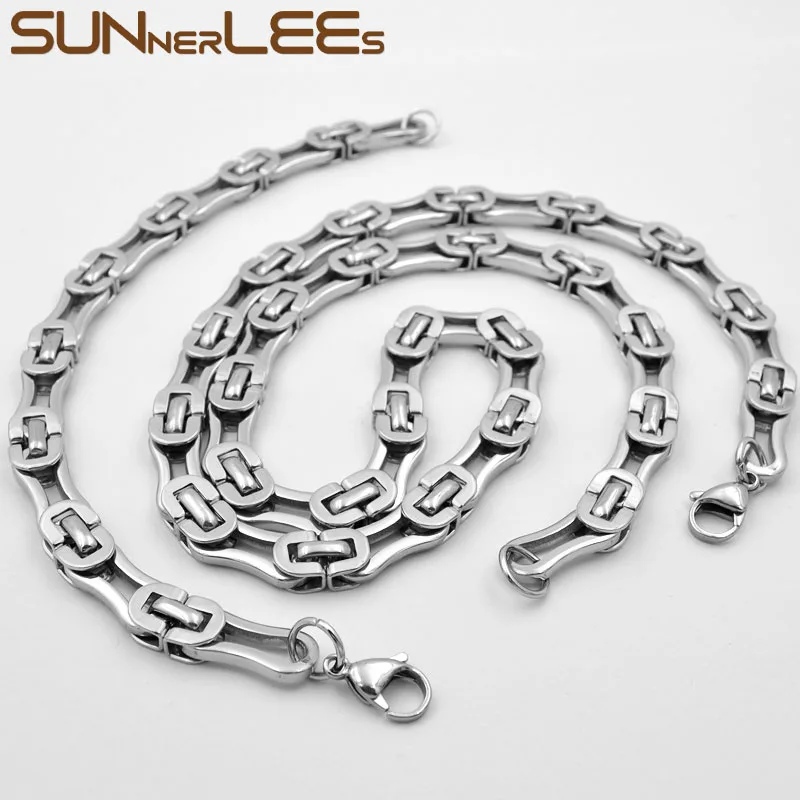 SUNNERLEES ювелирные изделия из нержавеющей стали ожерелье браслет набор 8 мм коробка