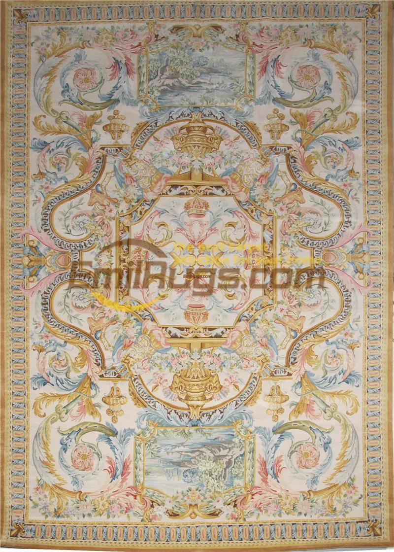 Goede Vintage Hand Made Savonnerie Patroon Wol Tapijt Tapijt Dik En Pluche Bloemen Trellis Ontwerp Savonnerie Rug Handgemaakte Traditionele