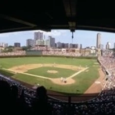 Широкоугольный Вид Бейсбольного стадиона Wrigley Field Chicago Illinois USA плакат печать (30x13) |