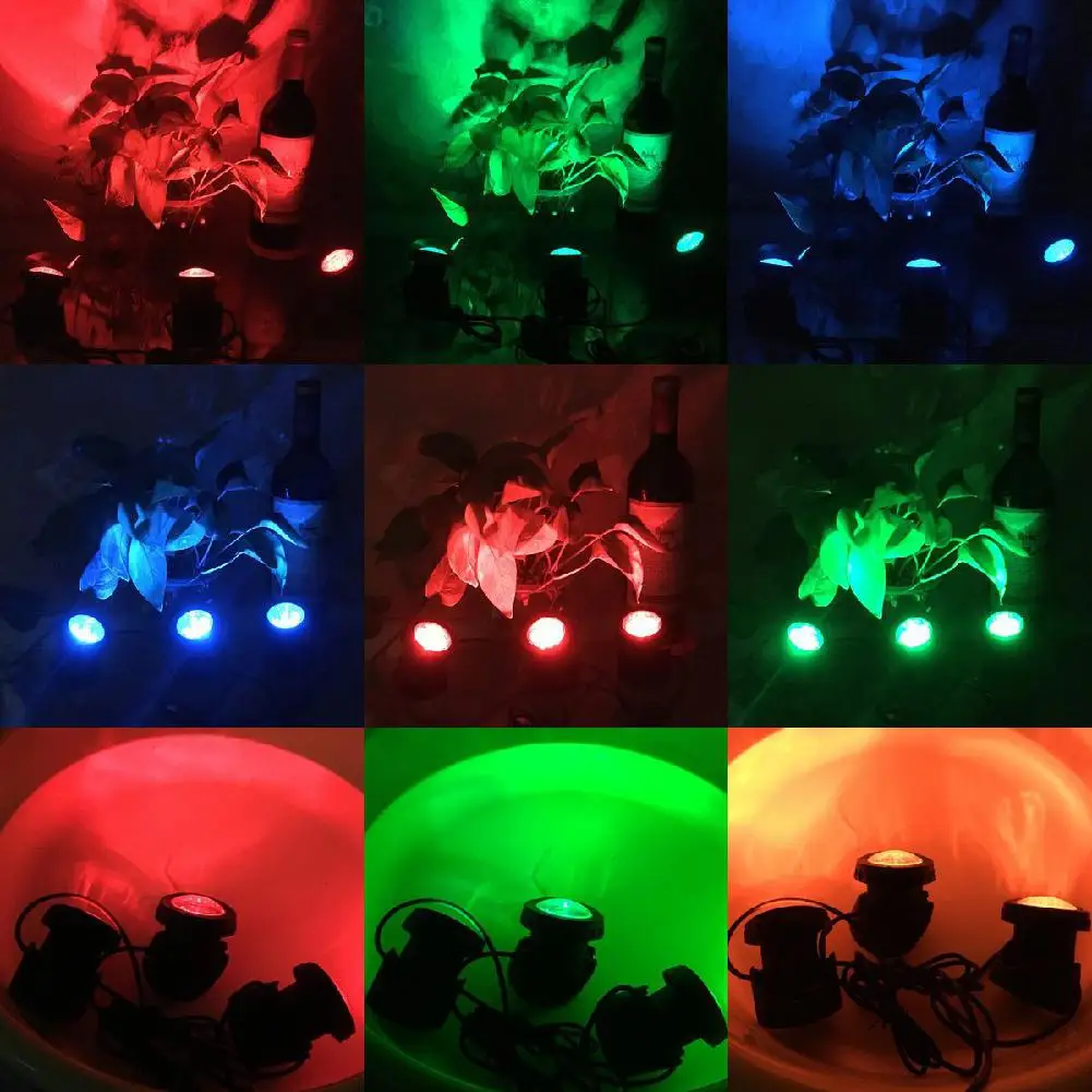 Подводная светодиодная лампа водонепроницаемая белая RGB на солнечной энергии IP68