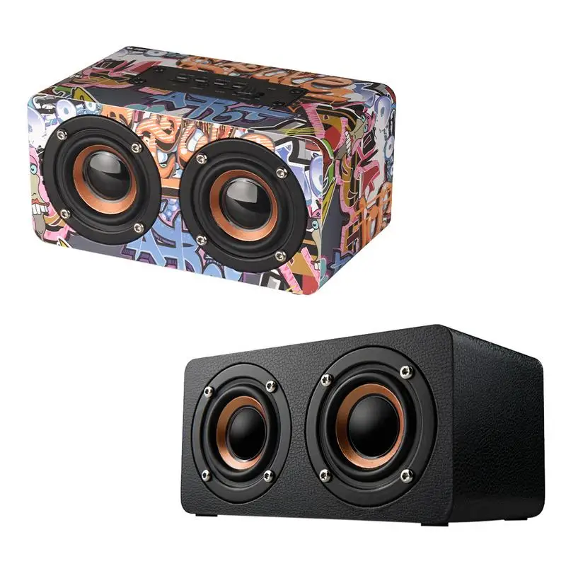 Граффити деревянный плеер беспроводной Bluetooth динамик настольный домашний аудио