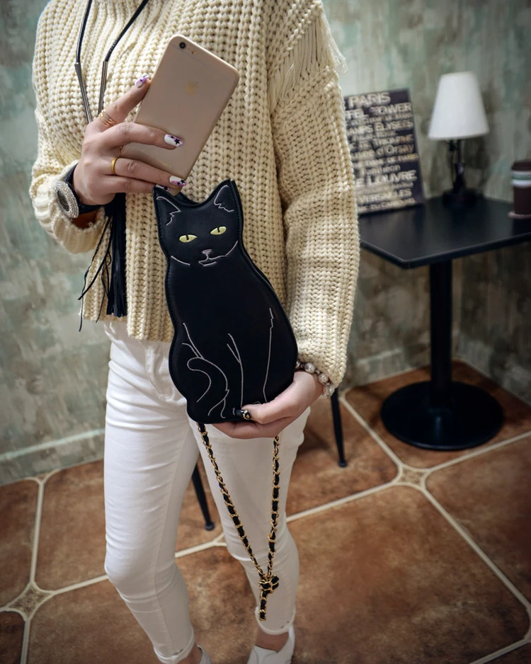 2019 забавная Сумочка с котом женская уличная модная сумка кошечкой Милая классная