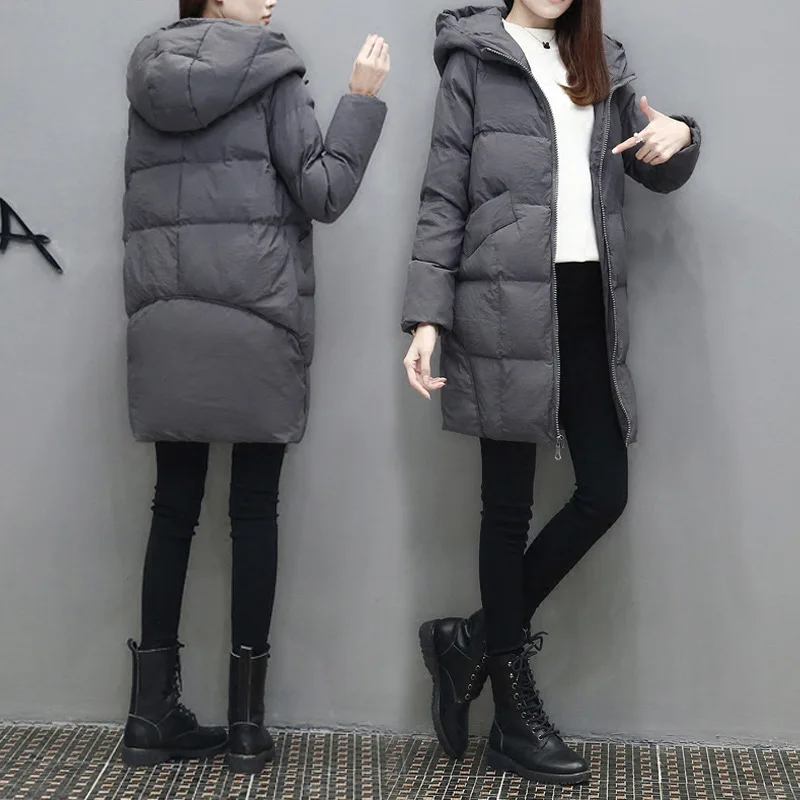 

Europe Station Winter Clothes New Pattern Will Code Style Loose Coat Long Fund Even Hat Down Easy Cotton-padded Bread Woman