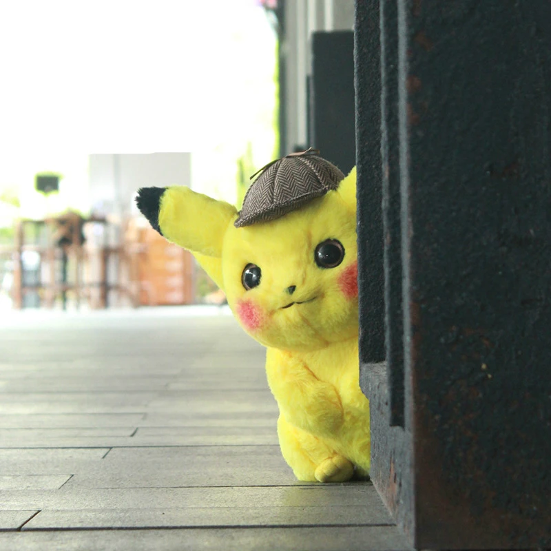 28 см Детективная Пикачу плюшевая игрушка милые аниме плюшевые игрушки детская