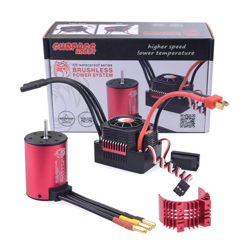 

Surpass Hobby 3650 3600KV RC Car Motor+35a Waterproof ESC 2-3S For 1/10 RC Models Buggy Drift