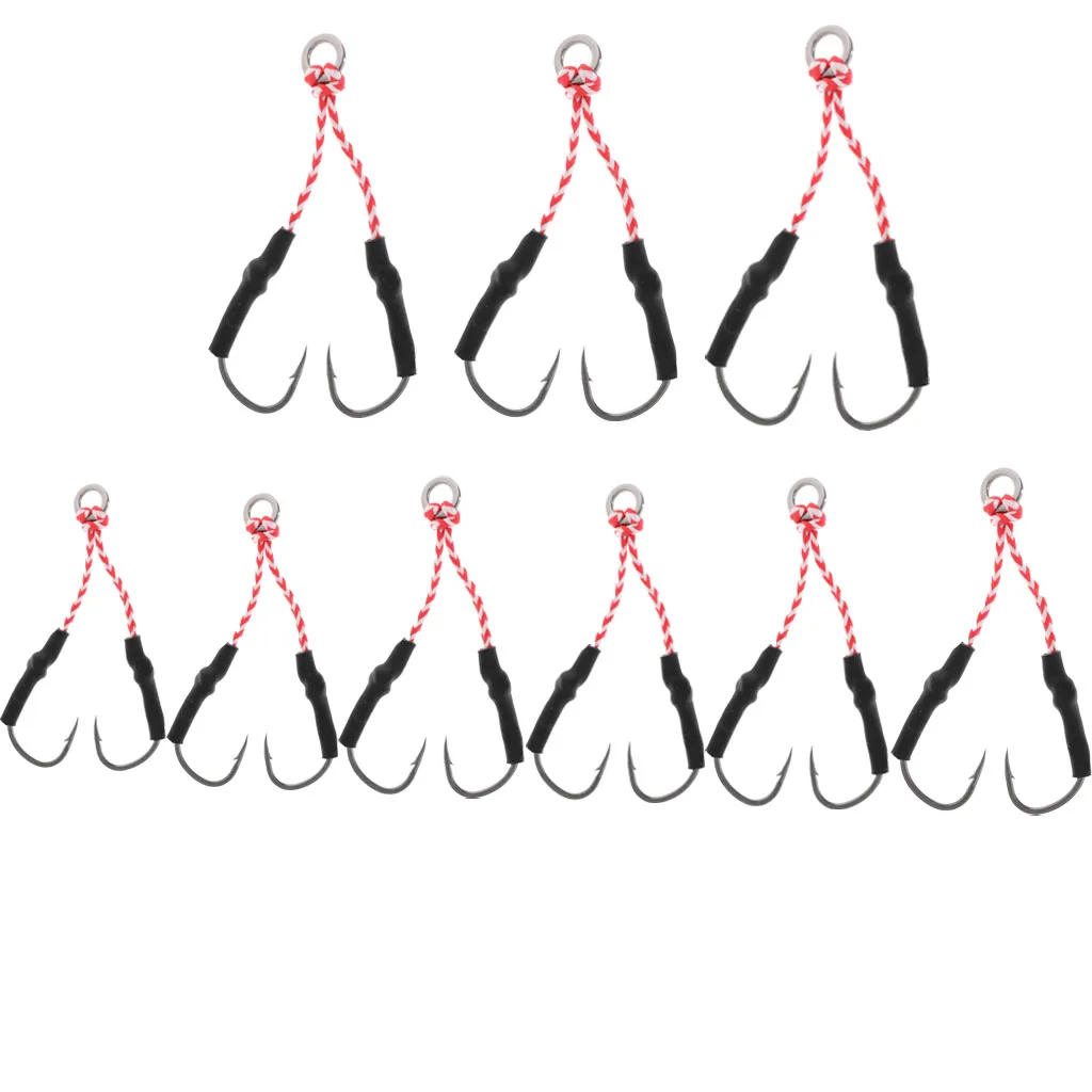 

High-Carbon Steel Fishing Assist Hooks Jigging Assist Fishing Hooks Fishhook with PE Line 1/0,2/0,3/0,4/0,5/0,7/0,8/0,9/0,10/0