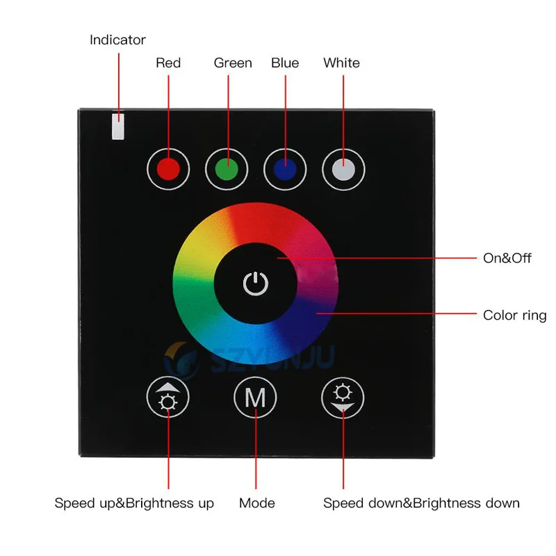 Контроллер RGBW с сенсорной панелью Одноцветный диммер регулятор температуры