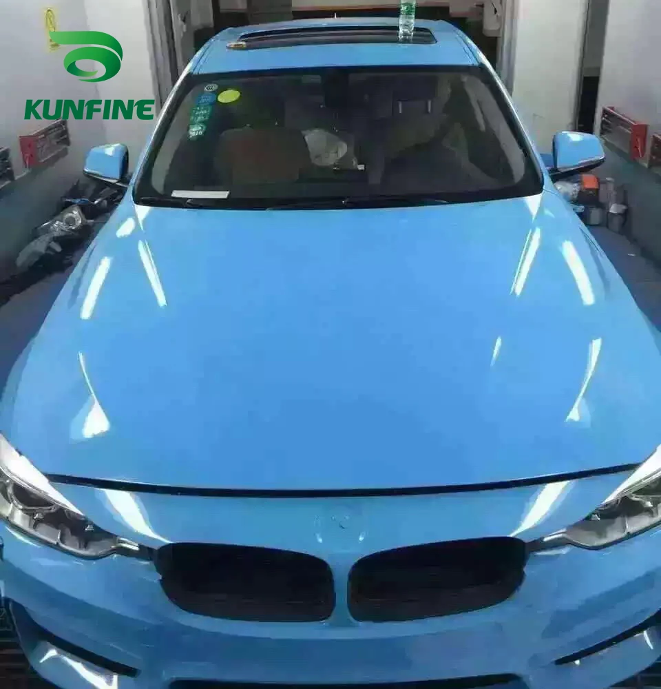 Виниловая пленка для стайлинга автомобиля с блеском небесно-голубого цвета