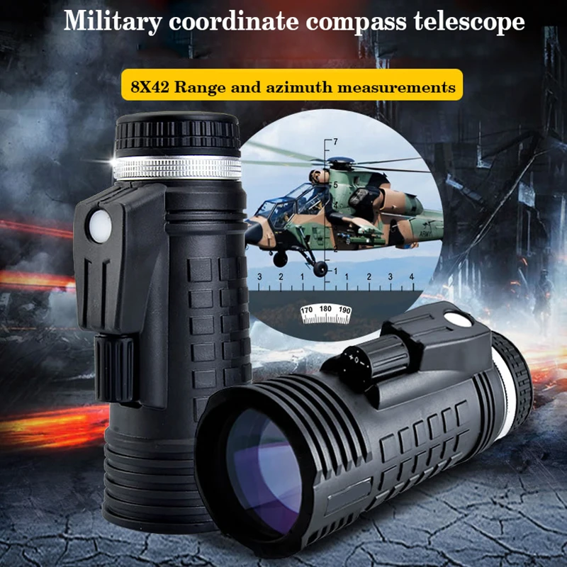 8X42 monocular Telescope Nitrogen filled waterproof Compass telescope night vision Observing the moon Military standard | Инструменты