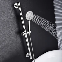 sus304 stainless steel adjustable shower slide bar hand hold shower rail slide bar set with sus304 shower hose brushed nickel