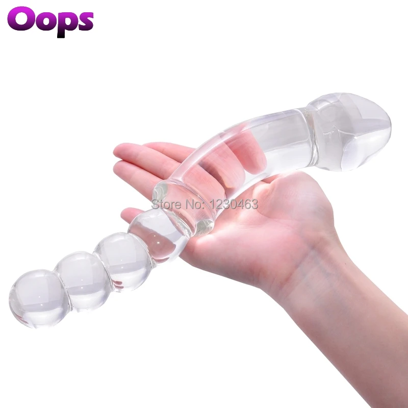 Huge Crystal Pyrex Double Glass Dildo Anal Beads Butt Plug for Women Men G Spot Stimulate Anus Massager Orgasm Adult Sex Toys | Красота и