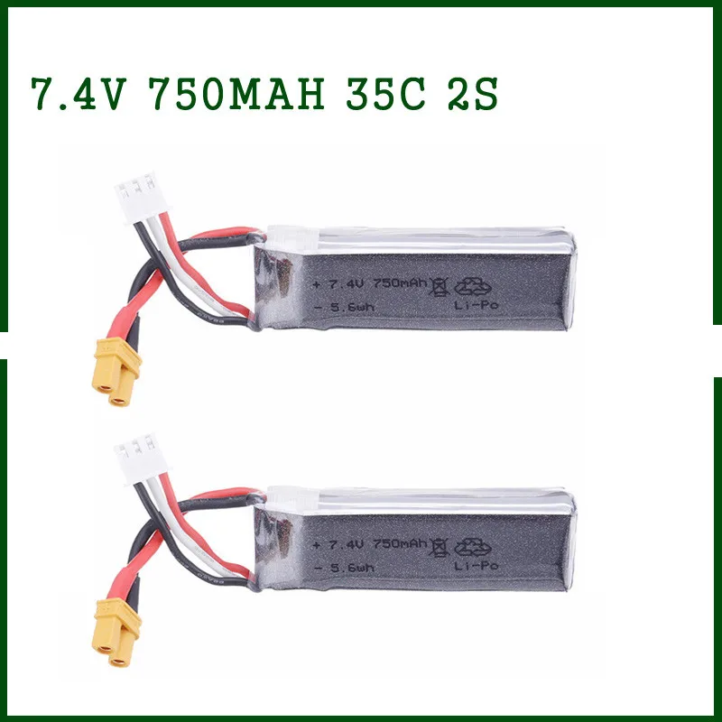 2 шт. 7 4 в 750 мАч 35C 2S Lipo батарея XT30U вилка для XK K130 вертолет RC Дрон Квадрокоптер