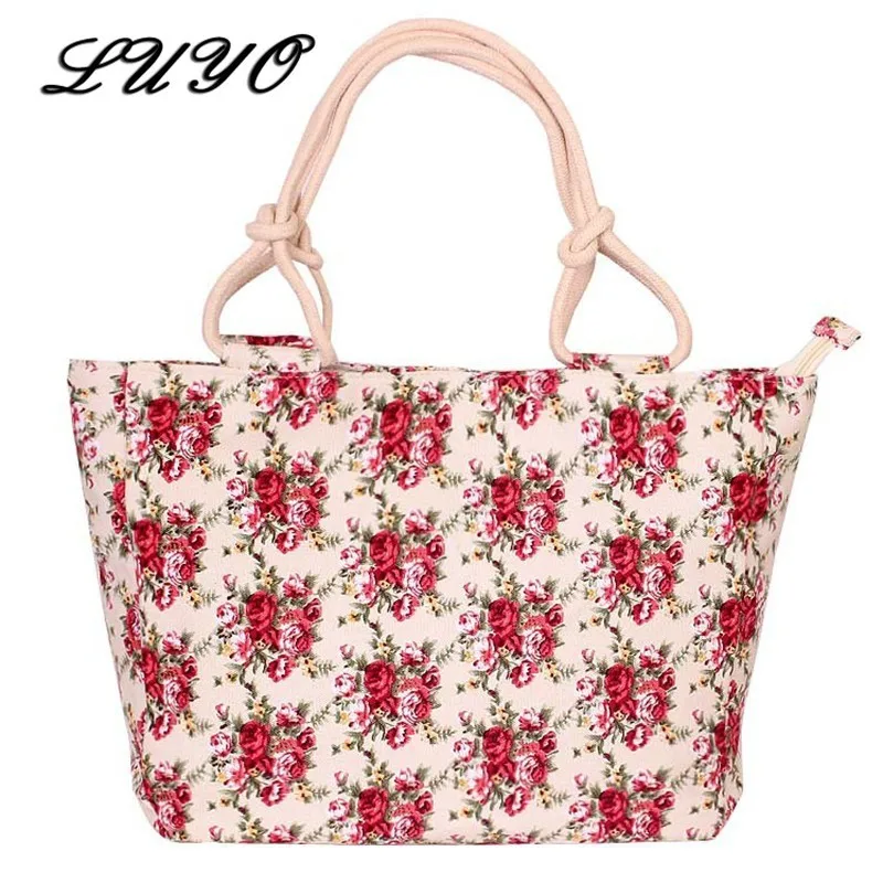 2019 Fashion Folding Women Big Size Handbag Tote Ladies Casual Striped Flower Printing Canvas Graffiti Shoulder Bag Beach Bolsa | Багаж и