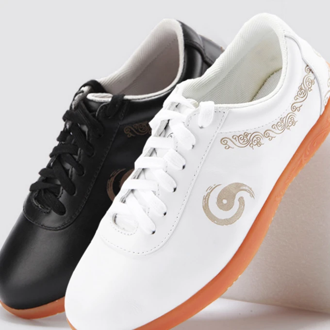 

High Quality Cowhide Tai Chi Shoes Soft Real Leather Kung Fu Wushu Shoes Martial Arts Sneaker Sports Training Footwear