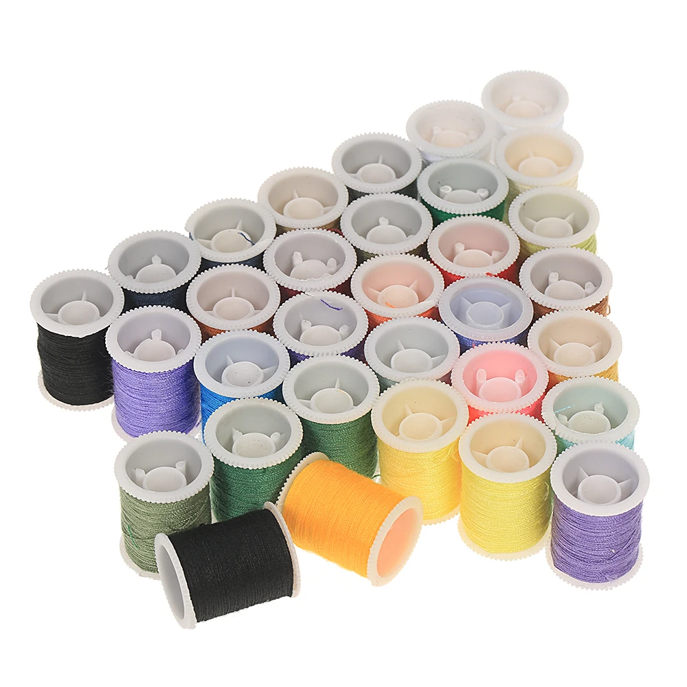 Sewing Thread Set 60pcs/set Mixed Colors Include Spools Metal Bobbins With Threads Accessories | Дом и сад