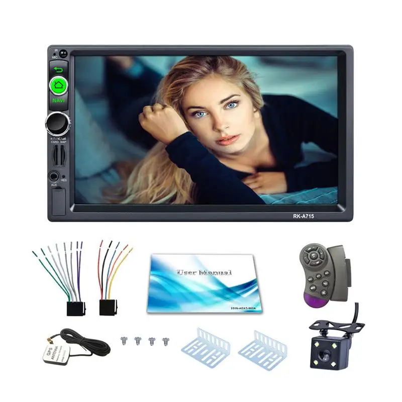 DC12V Full HD 1080P 7-inch 2DIN QUAD-core Android 7.1 Car Multimedia Player GPS Navigator Steering Wheel Control FM/AM/RDS Radio |