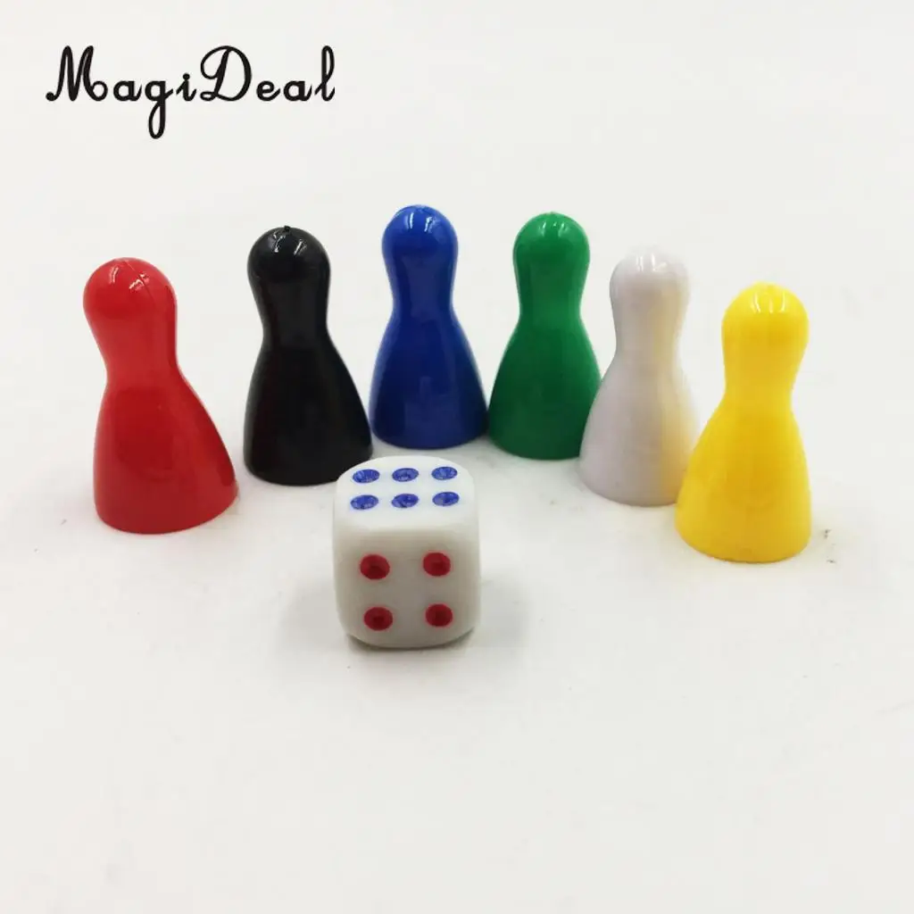 MagiDeal 6 шт. шахматные фигуры и 1 игральная кость аксессуары для настольной игры