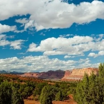 Облака над Capitol Reef национальный парк Юта США плакат печать панорамными