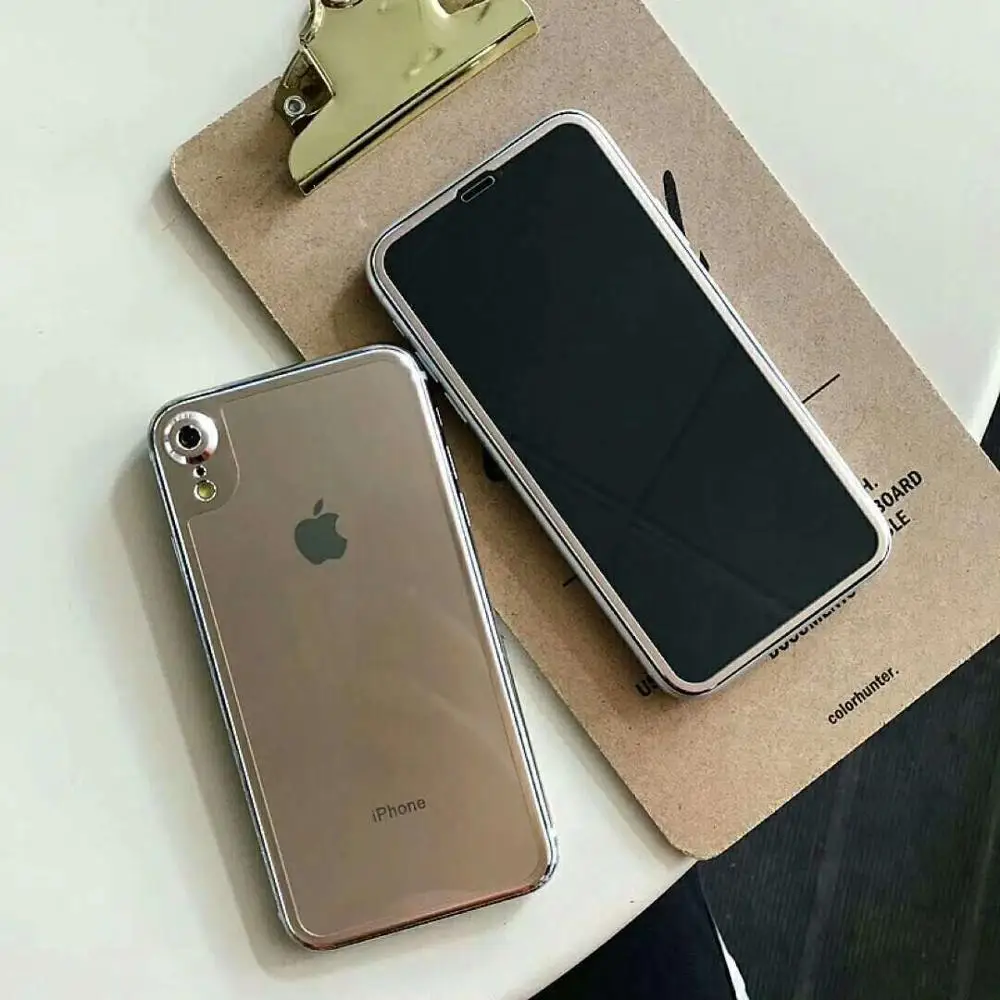 10 комплектов для iPhoneX XS MAX XR металлический передний экран 9 H закаленная Защитная пленка для стекла+ задняя полная защита корпуса