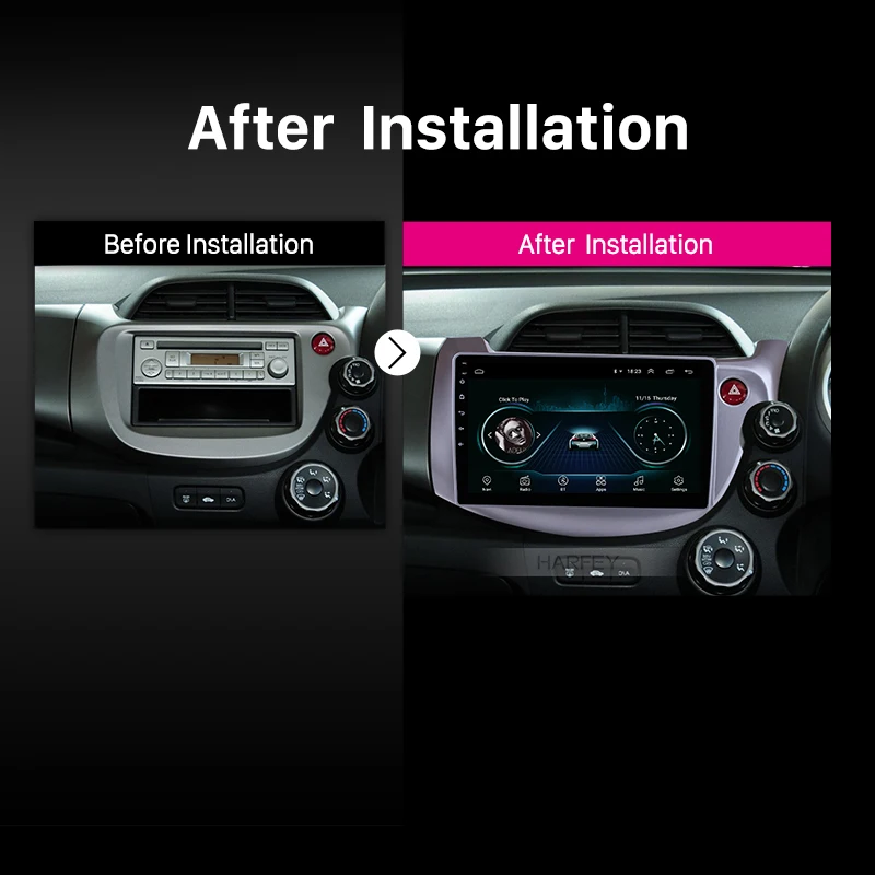 Головное устройство Harfey с сенсорным экраном GPS навигация для HONDA FIT JAZZ RHD Android 2007 2013